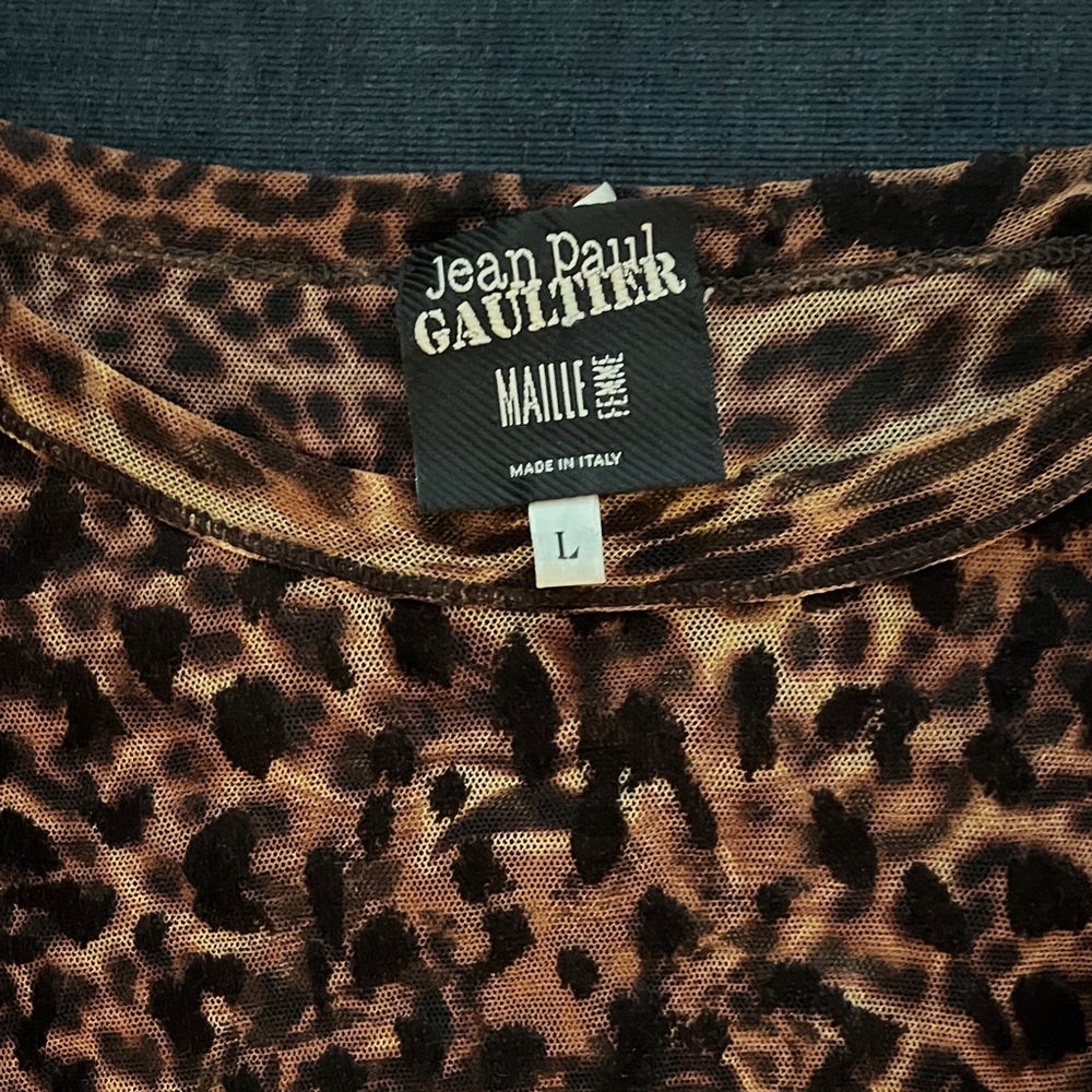 Jean Paul Gaultier Mesh Leopard Print Top, Vintage